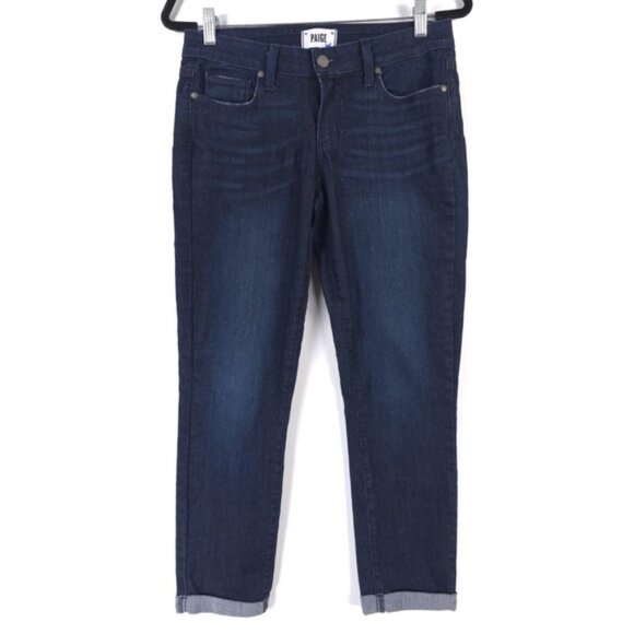 PAIGE KYLIE CROP Roll Up Cuffed Jeans MidRise MADE IN USA TONAL DUNCAN Size 27